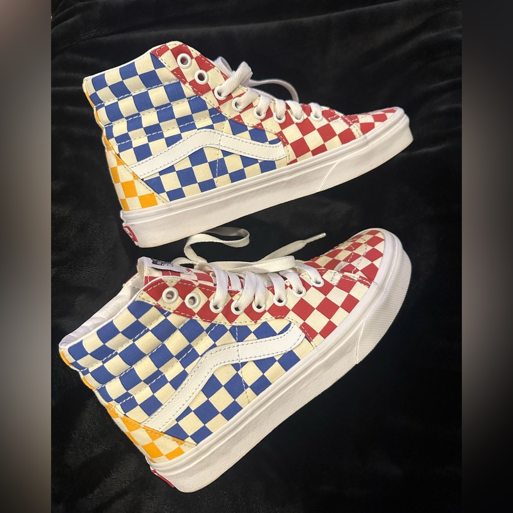 Vans White and Blue Skate Shoes